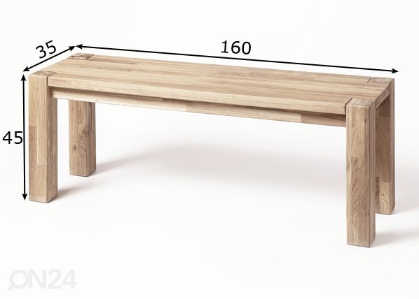 TammipenkkiProvence 01 160 cm, valkoinen öljy mitat