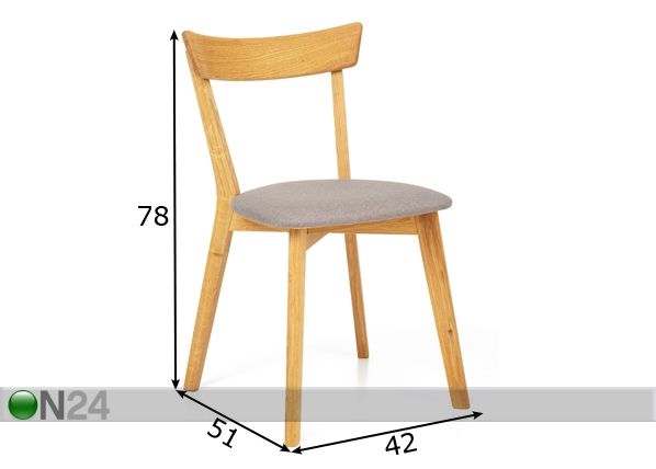 Tammituoli Viola, harmaa mitat