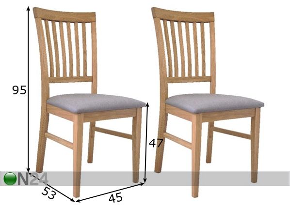 Tammituolit Ron, 2 kpl mitat