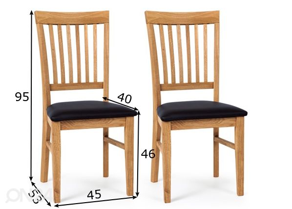 Tammituolit Ron, 2 kpl mitat