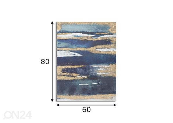 Taulu Dark Blue 60x80 cm mitat
