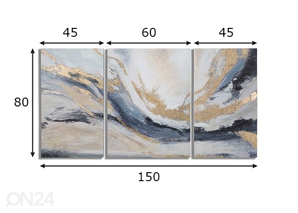 Taulu Gaspons 150x80 cm mitat