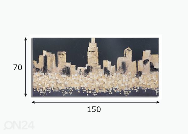 Taulu Golden City 150x70 cm mitat