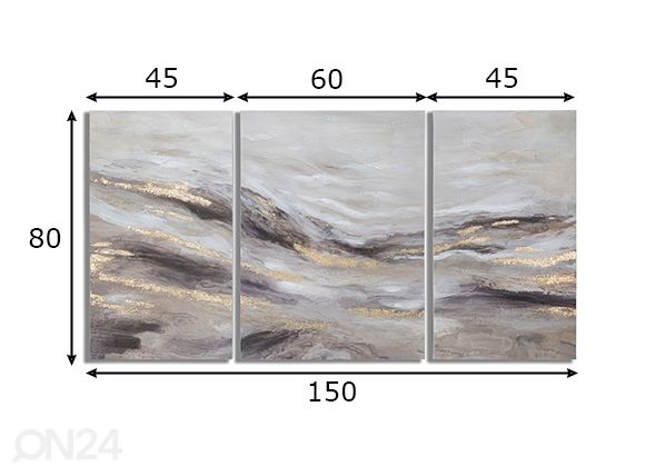 Taulu Monty 150x80 cm mitat