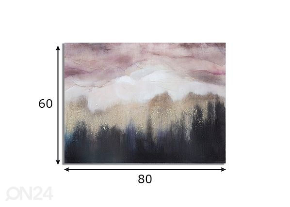 Taulu Pink Mountain 80x60 cm mitat
