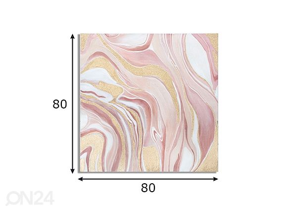Taulu Pinkly 80x80 cm mitat