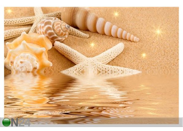 Taulu STARFISH AND SEASHELLS ON GOLDEN SAND 179x120 cm