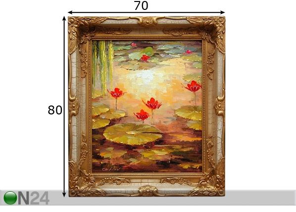 Taulu VESIRUUSU 80x70 cm mitat