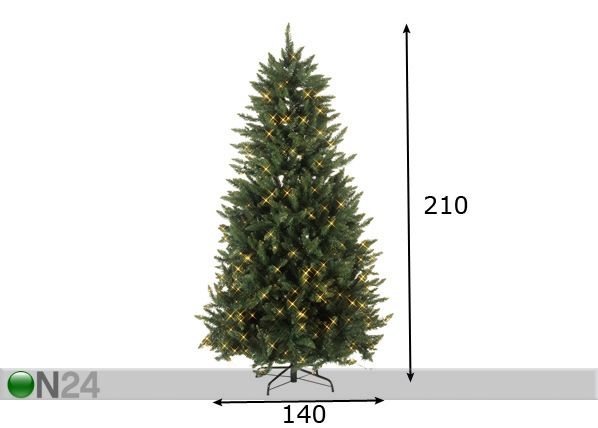 Tekokuusi CALGARY 210 cm, LED valot mitat