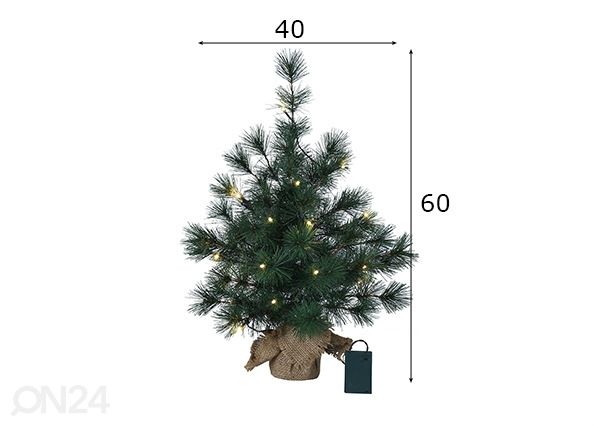 Tekokuusi Furu LED valoilla 60 cm mitat