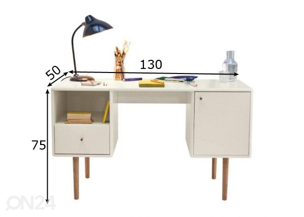 Tenzo työpöytä Color Living valkoinen mitat