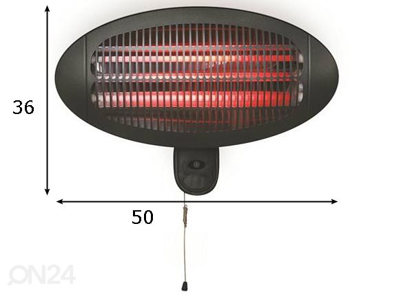 Terassilämmitin 2000 W mitat