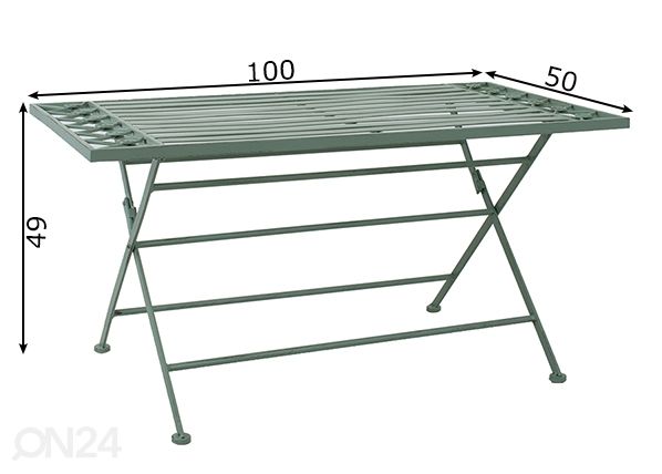 Terassipöytä Mint 50x100 cm mitat