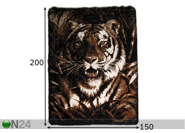 Tiikerimatto 150x220 cm mitat