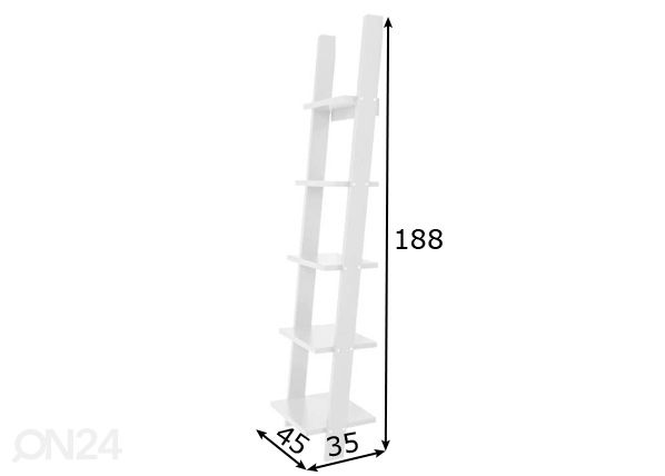 Tikashylly Strada valkoinen 45 cm mitat