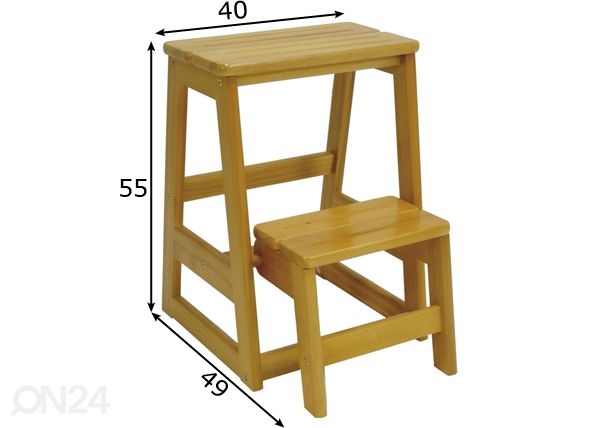 Tikastuoli APUKA -2 mitat