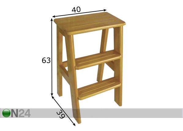 Tikastuoli STEP-3 mitat