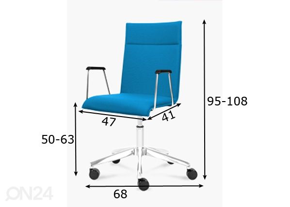 Toimistotuoli Lin Executive mitat