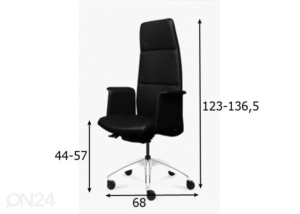 Toimistotuoli Luna Executive mitat