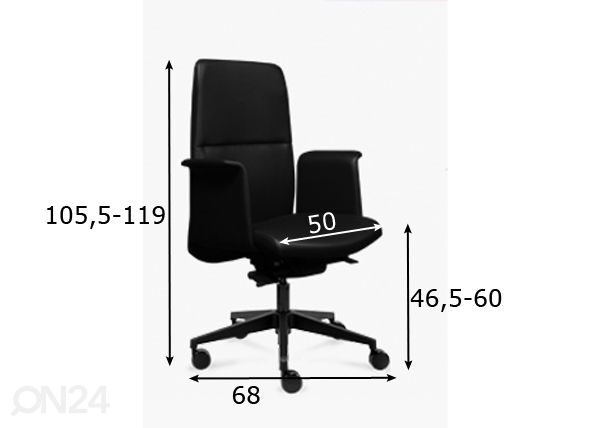 Toimistotuoli Luna Manager mitat