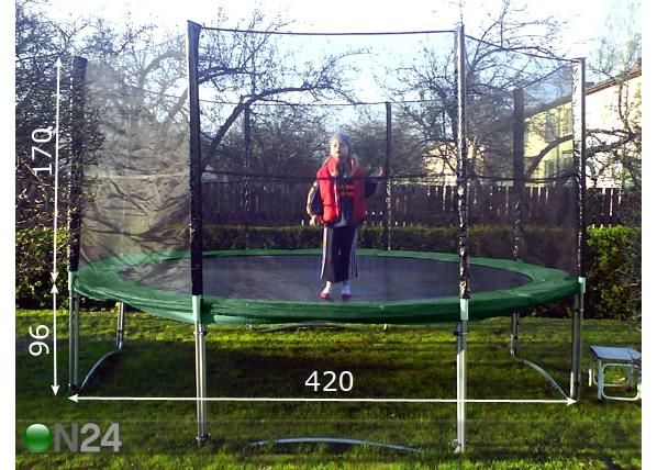 Trampoliini 4,26 m+turvaverkko mitat