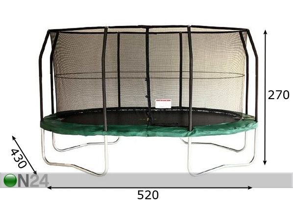 Trampoliini JUMP POD, ovaali 5,2x4,3 m mitat