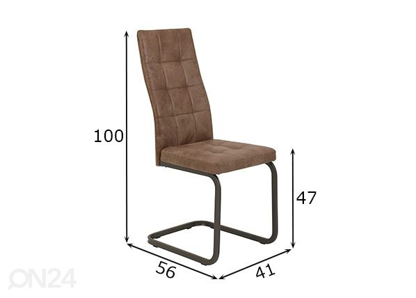 Tukevat tuolit Emma, 4 kpl, keinonahka mitat