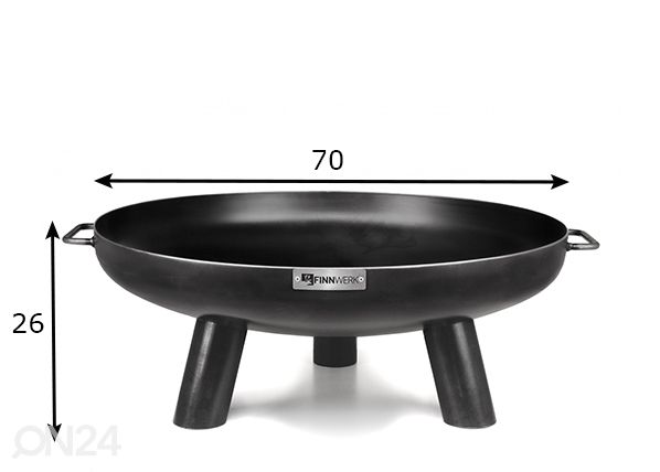Tulisija Finnwerk 70, musta mitat