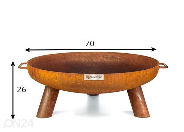 Tulisija Finnwerk 70, rustic mitat