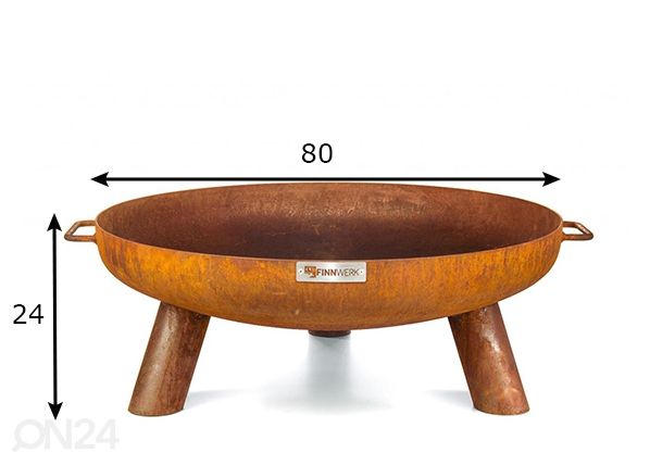 Tulisija Finnwerk 80, rustic mitat