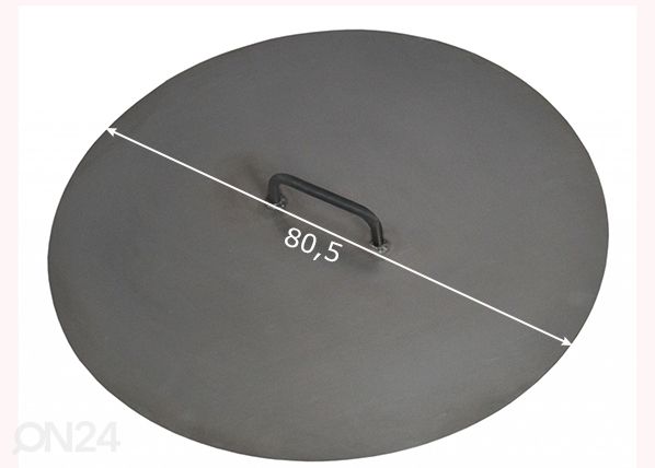 Tulisijan kansi 80 cm, musta mitat