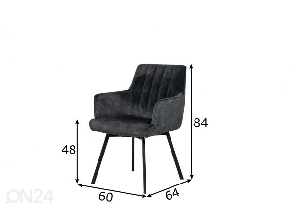 Tuoli (pyörivä) mitat