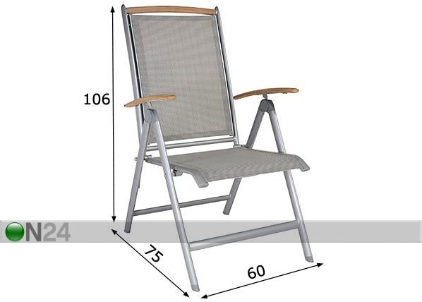 Tuoli ALUMIINI mitat