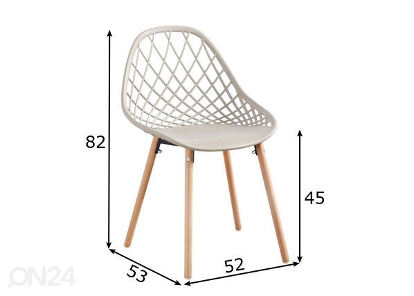 Tuoli Bissau taupe mitat