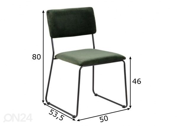 Tuoli Corelia, tummanvihreä mitat