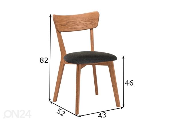 Tuoli Dora tammi, lakattu mitat