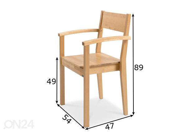 Tuoli JOKI, koivu mitat