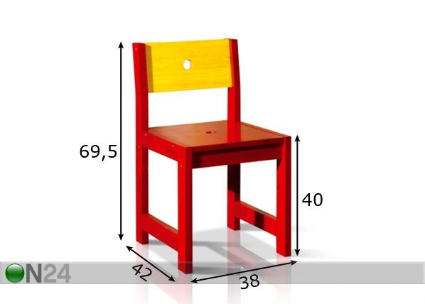 Tuoli JUNIOR mitat