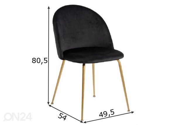 Tuoli Luise, musta/ kullanvärinen mitat