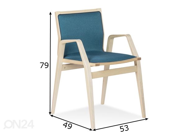 Tuoli MILONGA (koivu + kangas) mitat