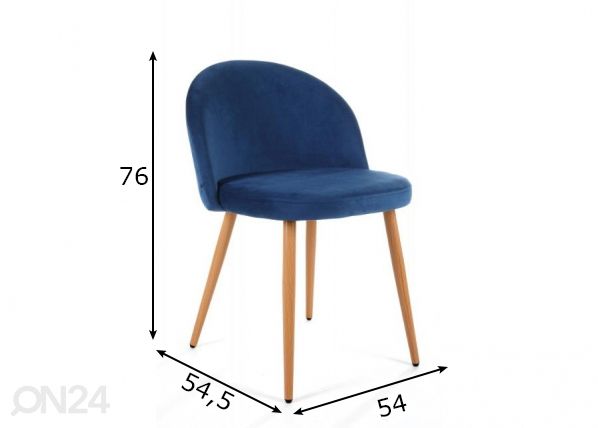 Tuoli, sininen mitat