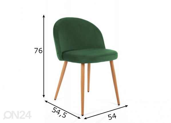 Tuoli, vihreä mitat