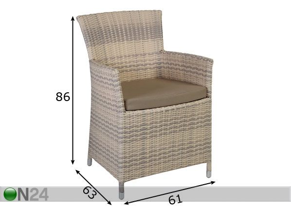Tuoli WICKER mitat
