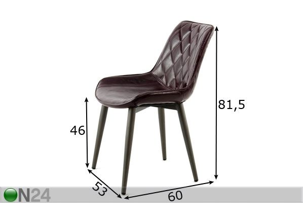 Tuolit 2 kpl mitat