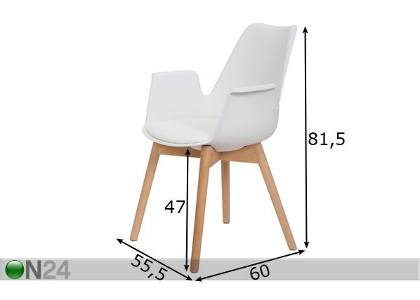 Tuolit 2 kpl mitat