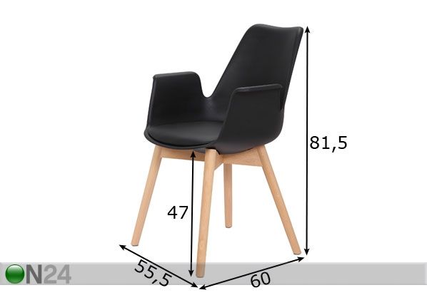 Tuolit 2 kpl mitat