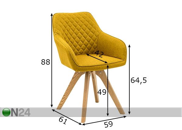 Tuolit 2 kpl mitat