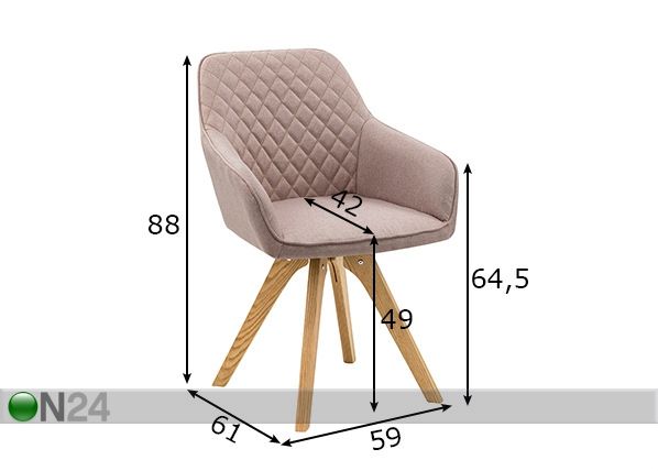 Tuolit 2 kpl mitat
