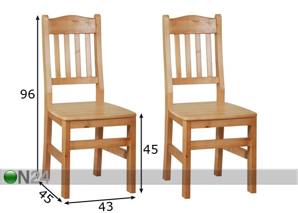 Tuolit, 2 kpl mitat