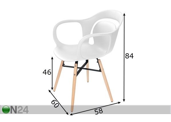 Tuolit 4 kpl mitat